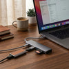 Hub Multipuertos Jaltech LH034 6 en 1: Conector Dual USB-A/Tipo C, 3 Puertos USB 3.0 y Lector de Tarjetas