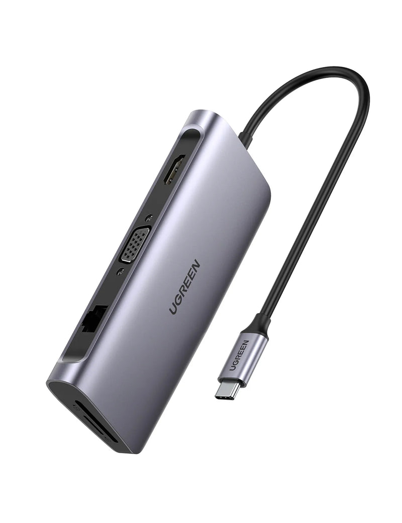 Adaptador Multipuerto UGREEN 9 en 1: HDMI 4K, Red Gigabit y PD de 100W