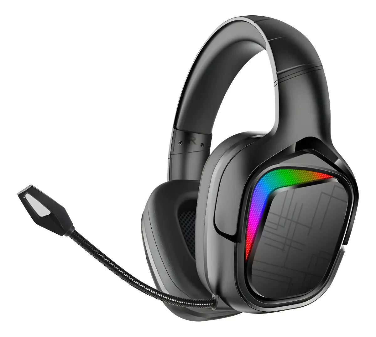 Movisun KG-300: Audífonos Gamer Híbridos (2.4G + Bluetooth), Sonido Envolvente y Luces RGB