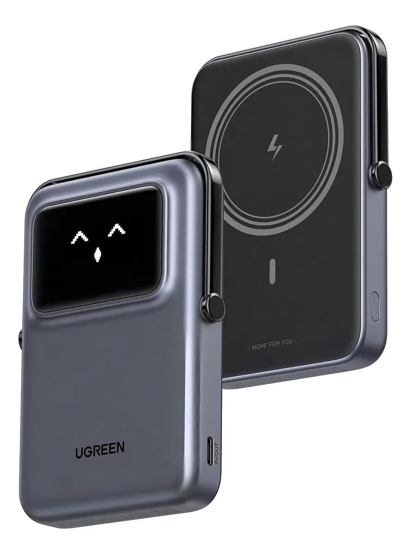 Power Bank Magnético UGREEN Uno: 10.000 mAh, Carga Rápida 20W y Pantalla Interactiva