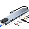 Hub Multipuertos Jaltech 8 en 1: HDMI 4K, Red RJ45 y Carga Power Delivery