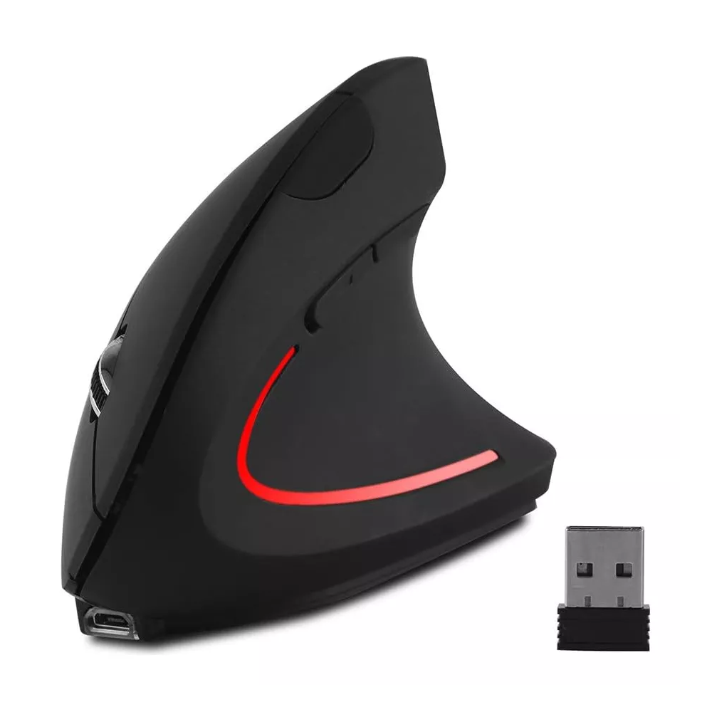 Mouse Ergonómico Vertical Jaltech 5DW: Inalámbrico, Recargable y Receptor Tipo C